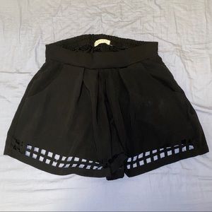 Shorts with square cutouts